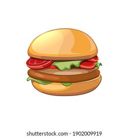 Burger. Cheeseburger vector illustration. Hamburger icon. Fast food concept.