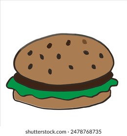 Burger with chess art and vector
