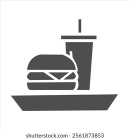 burger and coffee drink vector logo design