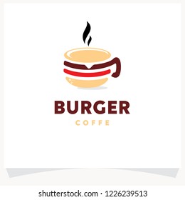 Burger Coffee Logo Design Template