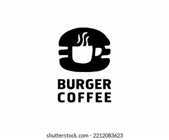 Burger and coffee logo design template for restaurant company