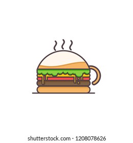 burger coffee logo vector design 1