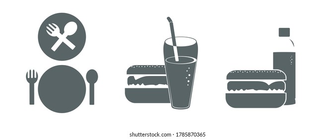 Burger and cola drink , vector