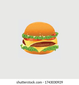 Burger Farbe Symbol einfache flache Abbildung isoliert auf weißem Bachground. Symbol für Fast Food