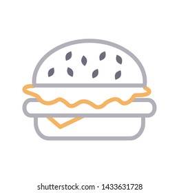 burger color line vector icon