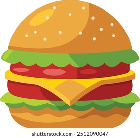 Burger colorful illustration in vector