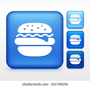 Burger Colorful Square Button