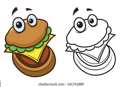 burger coloring book pages
