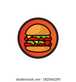 Plantilla vectorial de diseño del logotipo de la empresa de hamburguesas