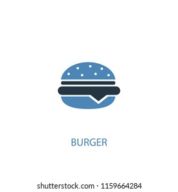 burger concept 2 colored icon. Simple blue element illustration. burger concept symbol design from Food set. Can be used for web and mobile UI/UX