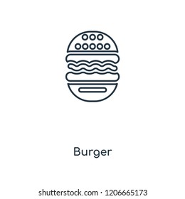 Burger concept line icon. Linear Burger concept outline symbol design. This simple element illustration can be used for web and mobile UI/UX.