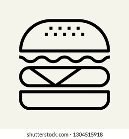 Burger concept line icon. Simple element illustration.  Burger concept outline symbol design. Can be used for web and mobile UI/UX . Modern vector style