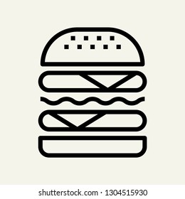 Burger concept line icon. Simple element illustration.  Burger concept outline symbol design. Can be used for web and mobile UI/UX . Modern vector style