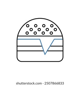 burger concept line icon. Simple element illustration. burger concept outline symbol design.