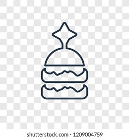 Burger concept vector linear icon isolated on transparent background, Burger concept transparency concept in outline style