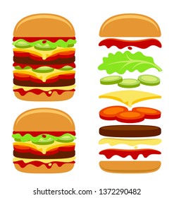 Burger constructor on a white background