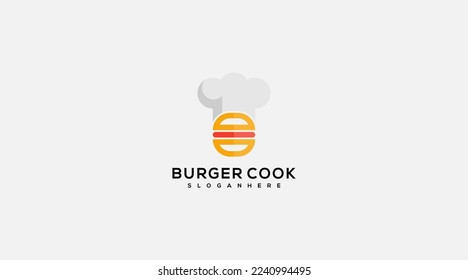 burger cook logo design gradient icon color