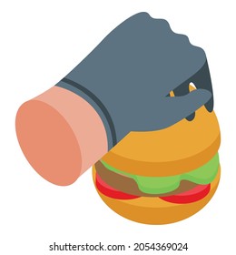 Burger cooking icon. Isometric of Burger cooking vector icon for web design isolated on white background