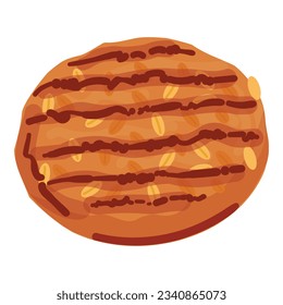 Burger cotlet icon cartoon vector. Cheese bun. Meat food