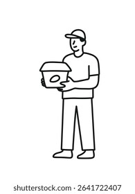 burger courier icon,  delivery guy with fast food