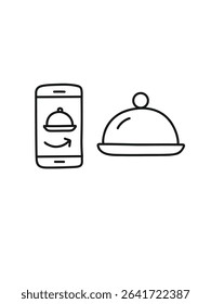  burger with cover icon,   dish serving symbol