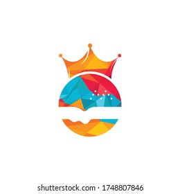 Burger mit dem Logo-Konzept des Kronensymbols.
