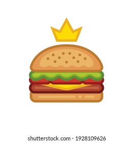 Burger with Crown Logo illustration
