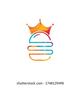 Burger crown vector logo design. Burger with crown icon logo concept.