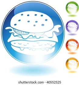 Hamburger Kristallsymbol einzeln auf weißem Hintergrund.
