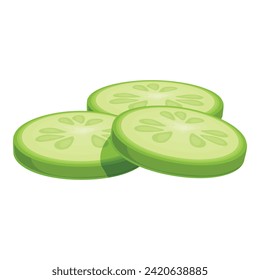 Burger cucumber slices icon cartoon vector. Patty lettuce. Dual fat slice