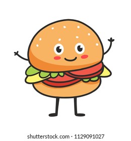 Burger cute cartoon