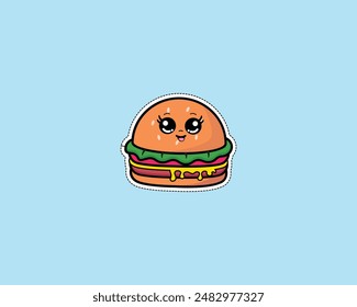 Burger cute icon vector design