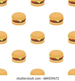 Burger with cutlet and slabom. Bar food with beer. Pub pattern icon in cartoon style vector symbol stock illustration.