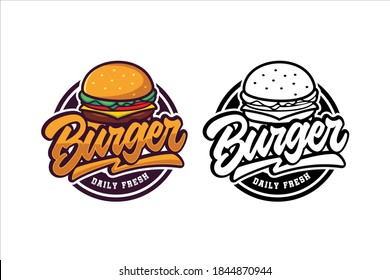 Burger daily fresh vector design logo