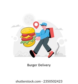Burger Delivery abstract concept vector in a flat style stock illustration