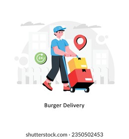Burger Delivery abstract concept vector in a flat style stock illustration
