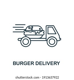 Burger Delivery icon. Simple element from delivery collection. Creative Burger Delivery icon for web design, templates, infographics and more