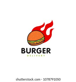 Burger Delivery Logo Stock Vector (Royalty Free) 1078791050 | Shutterstock