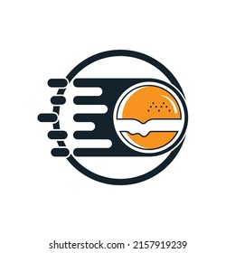 Burger delivery service vector logo design template. Fast burger logo concept.	