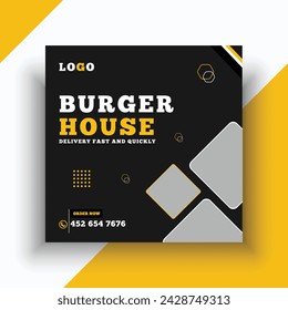 Burger delivery social media banner template