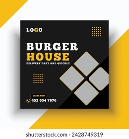 Burger delivery social media banner template