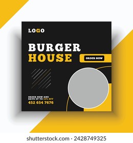 Burger delivery social media banner template