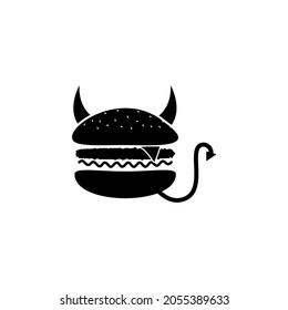 Burger, demon, devil icon in Good and evil set