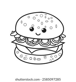 Burger design black and white