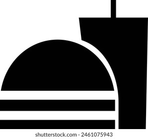 Burger design, burger with drink icon.