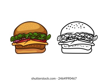 Burger Design Illustration vector eps format , suitable for your design needs, logo, illustration, animation, etc.