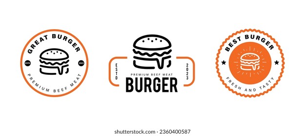 burger design for logo, emblem and badge