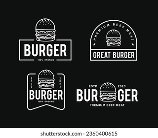 burger design for logo, emblem and badge