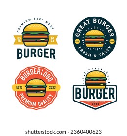 burger design for logo, emblem and badge