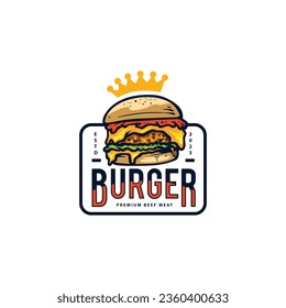 burger design for logo, emblem and badge